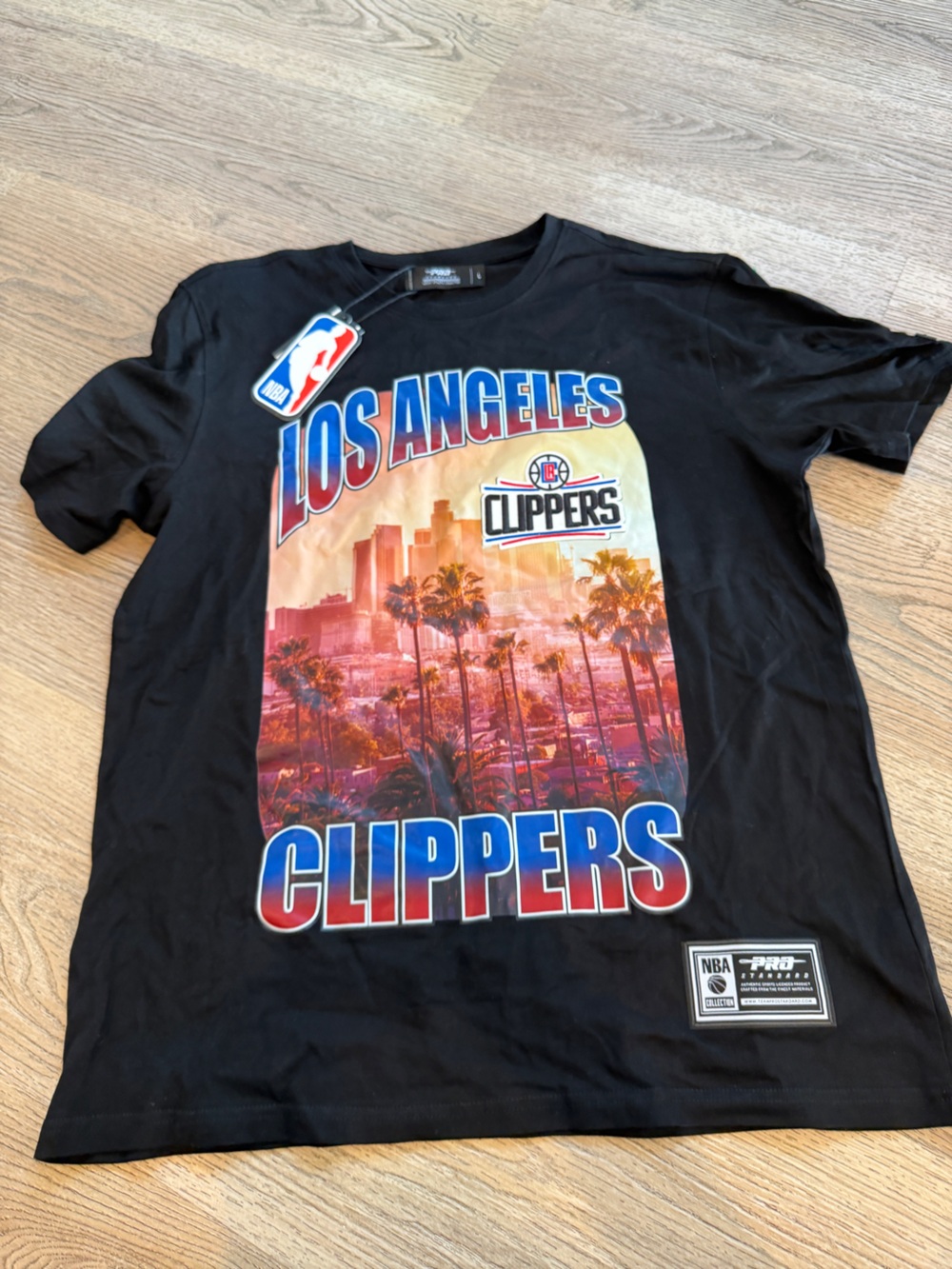 NBA Los Angeles Clippers Black Graphic Tee with Sunset Print